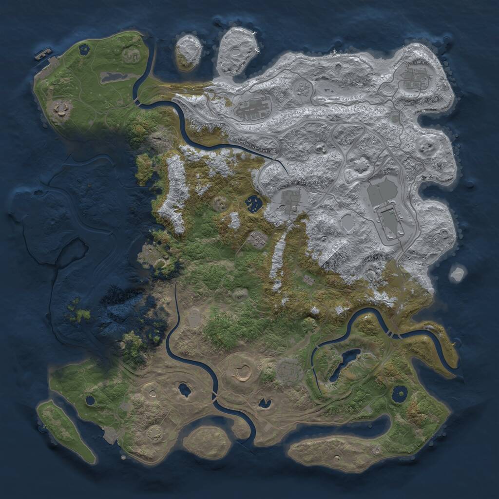 Rust Map: Procedural Map, Size: 4500, Seed: 48321, 17 Monuments