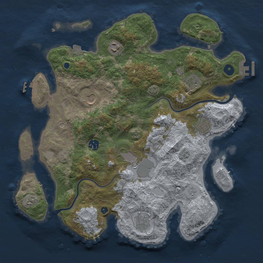 Rust Map: Procedural Map, Size: 3700, Seed: 799197, 14 Monuments