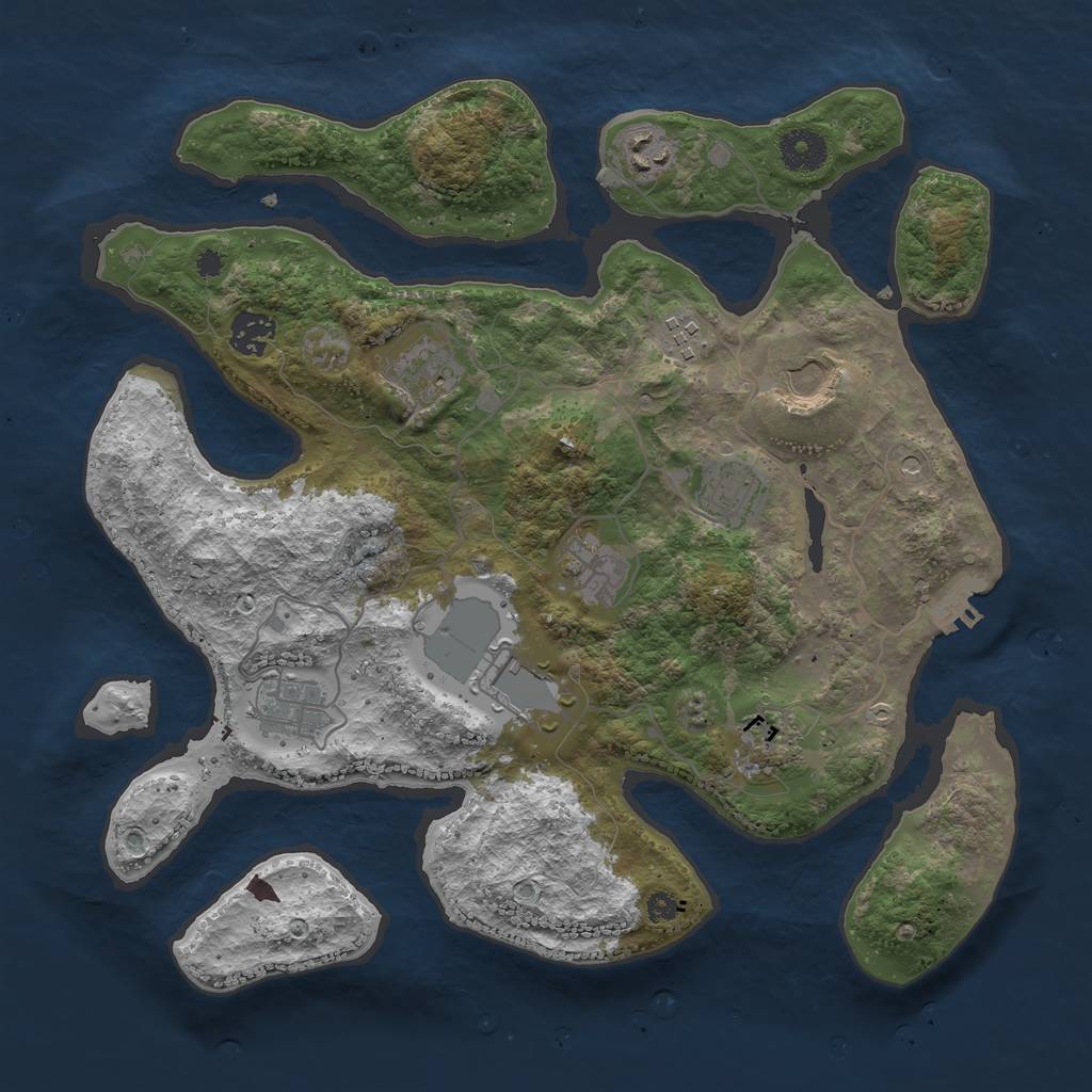 Rust Map: Procedural Map, Size: 3600, Seed: 2021060323, 14 Monuments