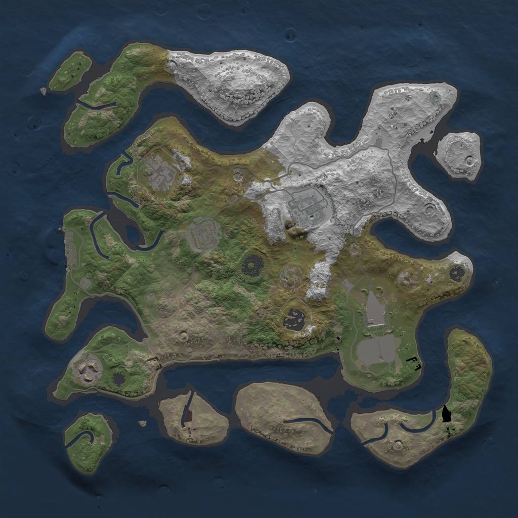 Rust Map: Procedural Map, Size: 3500, Seed: 5310, 10 Monuments