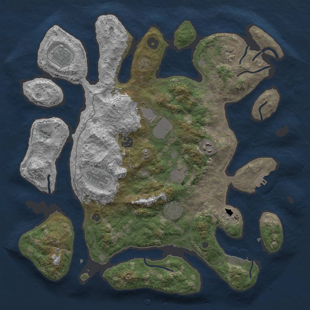Rust Map: Procedural Map, Size: 4000, Seed: 8204, 14 Monuments