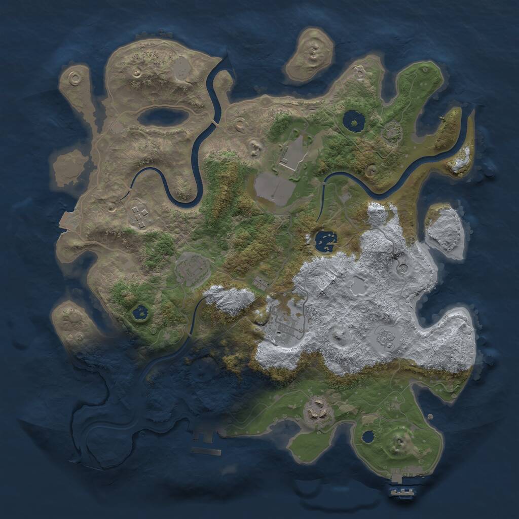Rust Map: Procedural Map, Size: 3500, Seed: 78329812, 12 Monuments