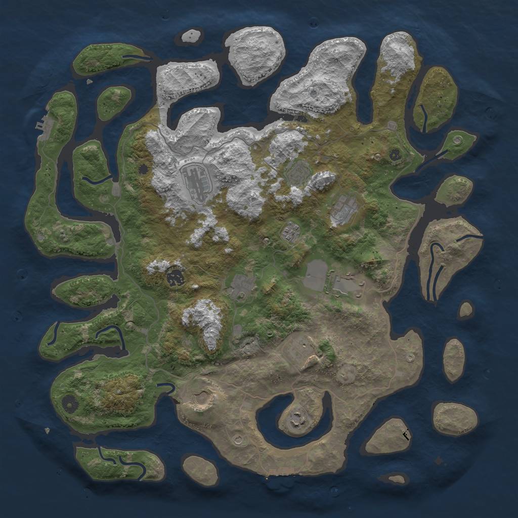 Rust Map: Procedural Map, Size: 4500, Seed: 72506, 15 Monuments