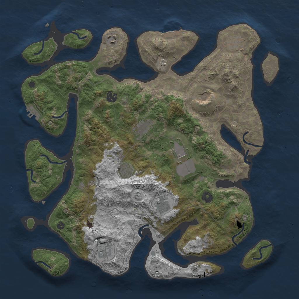 Rust Map: Procedural Map, Size: 4096, Seed: 48393937, 15 Monuments