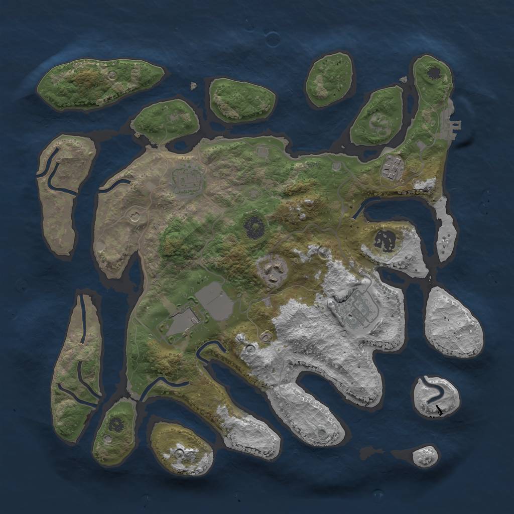 Rust Map: Procedural Map, Size: 3500, Seed: 770, 10 Monuments