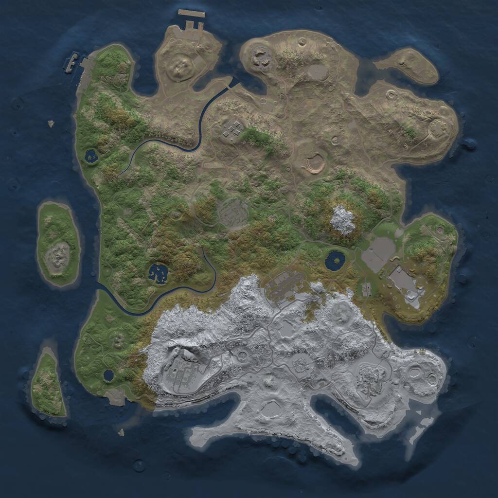 Rust Map: Procedural Map, Size: 3750, Seed: 8786784, 15 Monuments