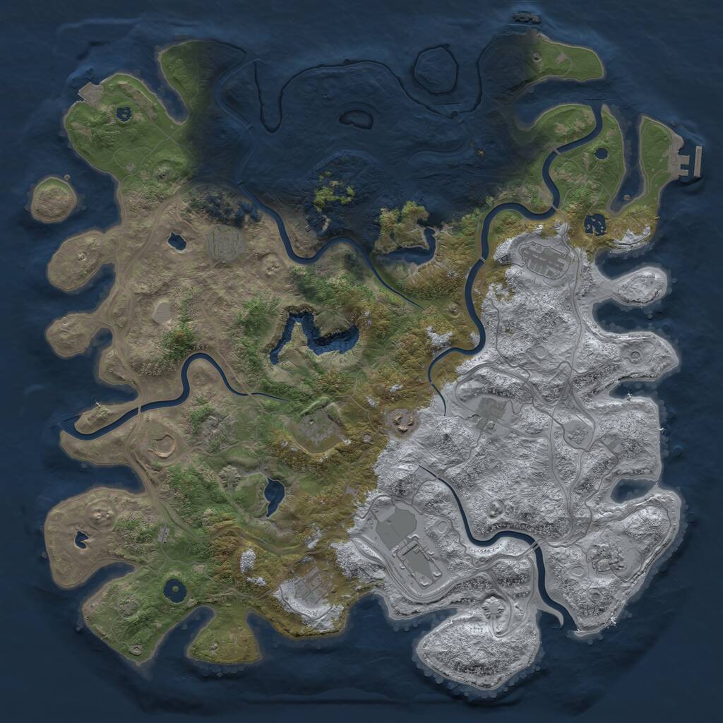 Rust Map: Procedural Map, Size: 4750, Seed: 678939770, 17 Monuments