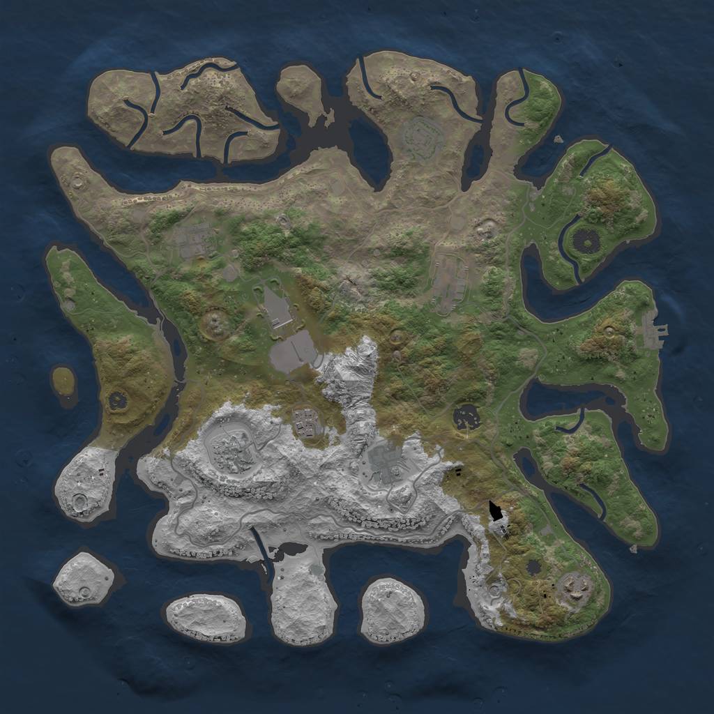 Rust Map: Procedural Map, Size: 4000, Seed: 1426, 13 Monuments