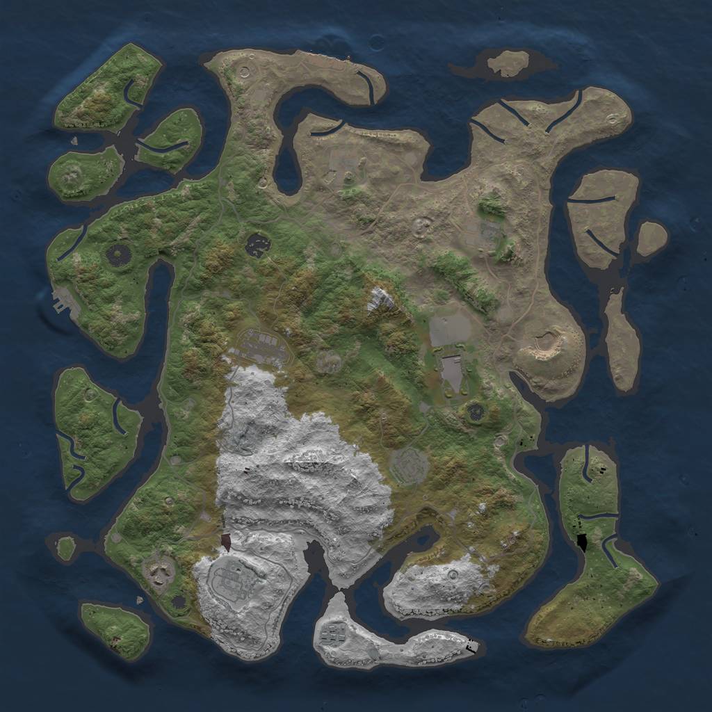 Rust Map: Procedural Map, Size: 4500, Seed: 48393937, 15 Monuments