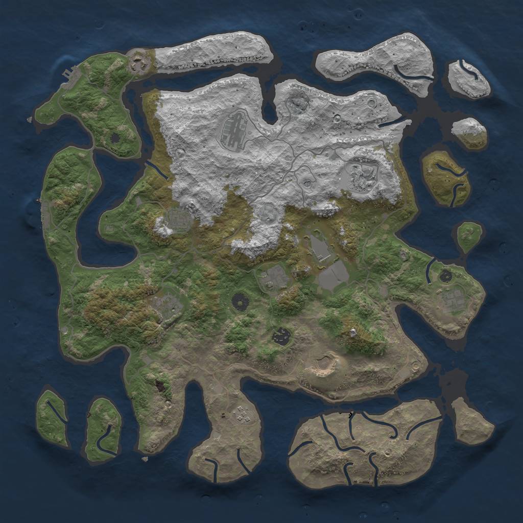 Rust Map: Procedural Map, Size: 4500, Seed: 222877, 16 Monuments