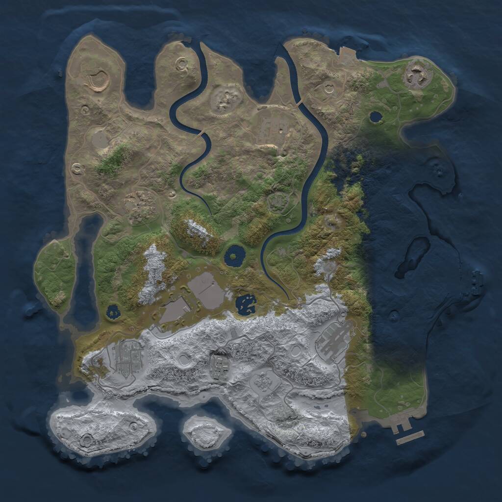 Rust Map: Procedural Map, Size: 3500, Seed: 291119, 15 Monuments