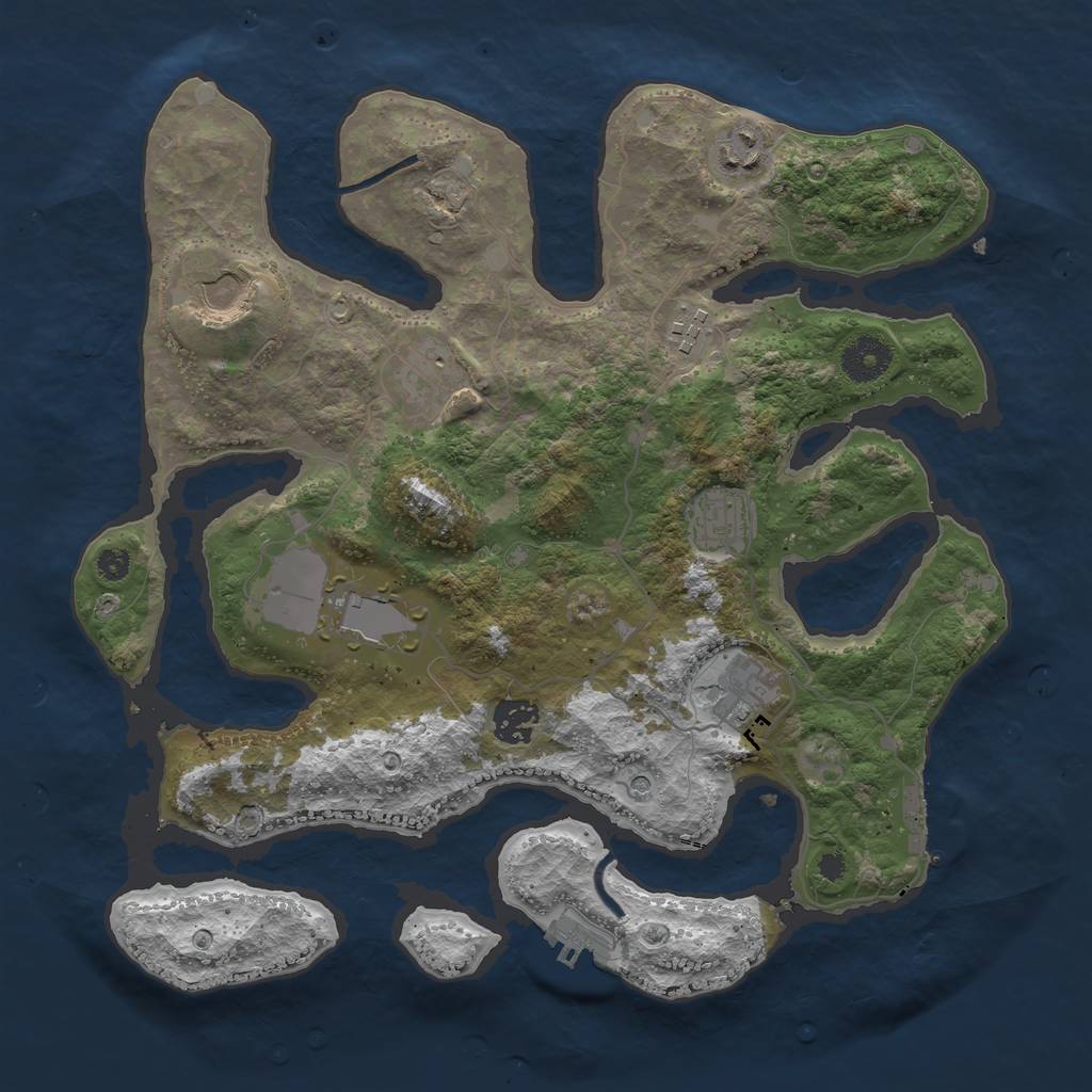 Rust Map: Procedural Map, Size: 3500, Seed: 291119, 13 Monuments