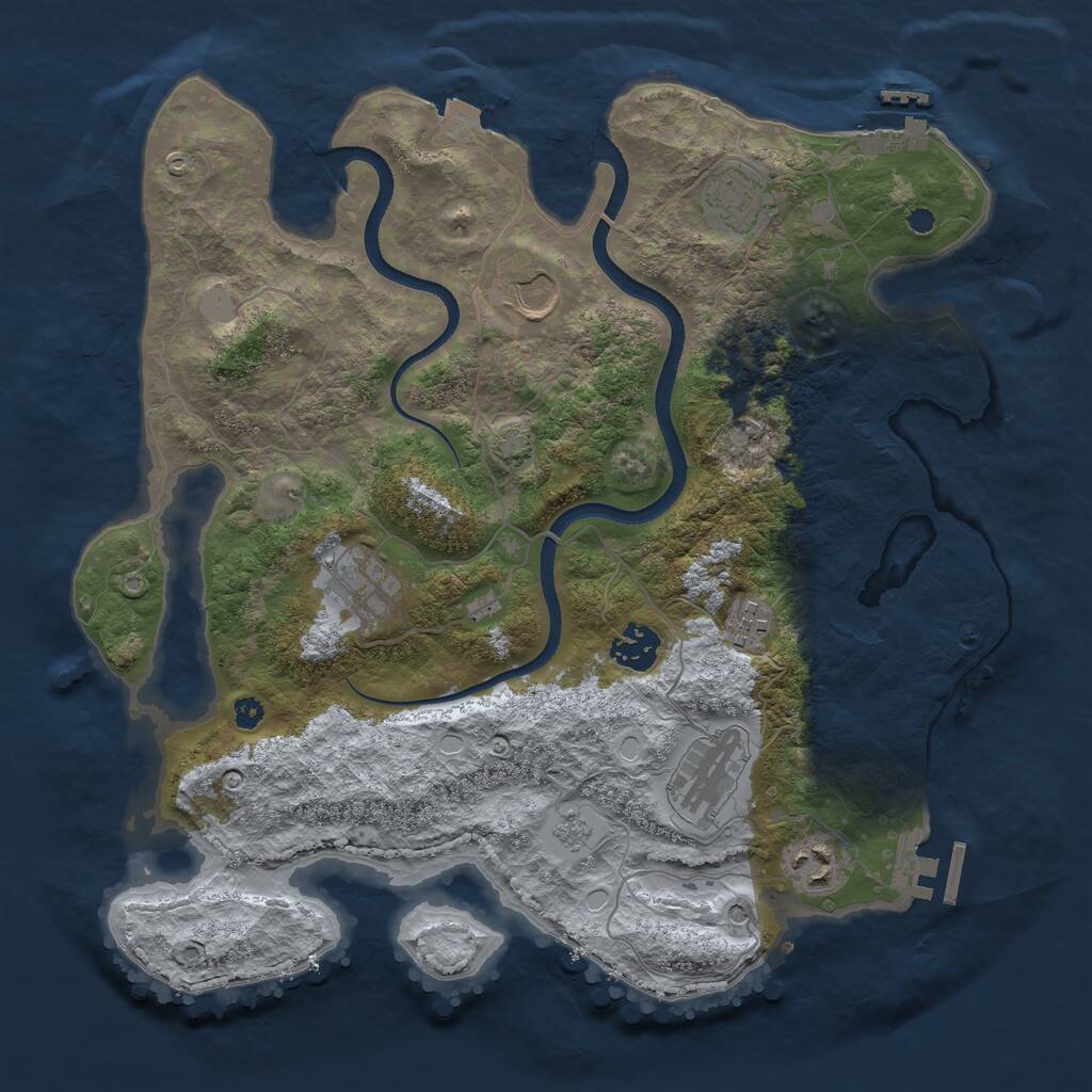 Rust Map: Procedural Map, Size: 3500, Seed: 291119, 13 Monuments