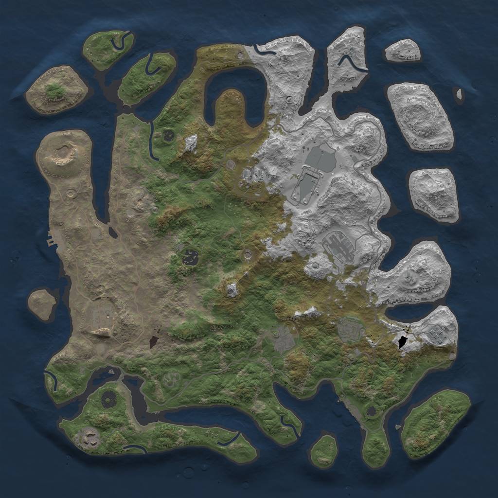 Rust Map: Procedural Map, Size: 4500, Seed: 469101, 15 Monuments