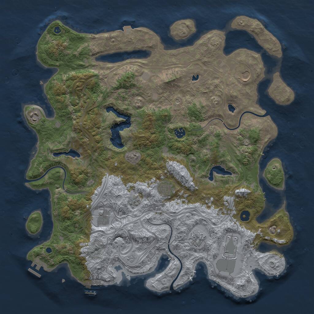 Rust Map: Procedural Map, Size: 4500, Seed: 679462, 14 Monuments