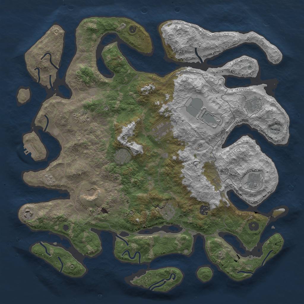 Rust Map: Procedural Map, Size: 4500, Seed: 162618, 15 Monuments