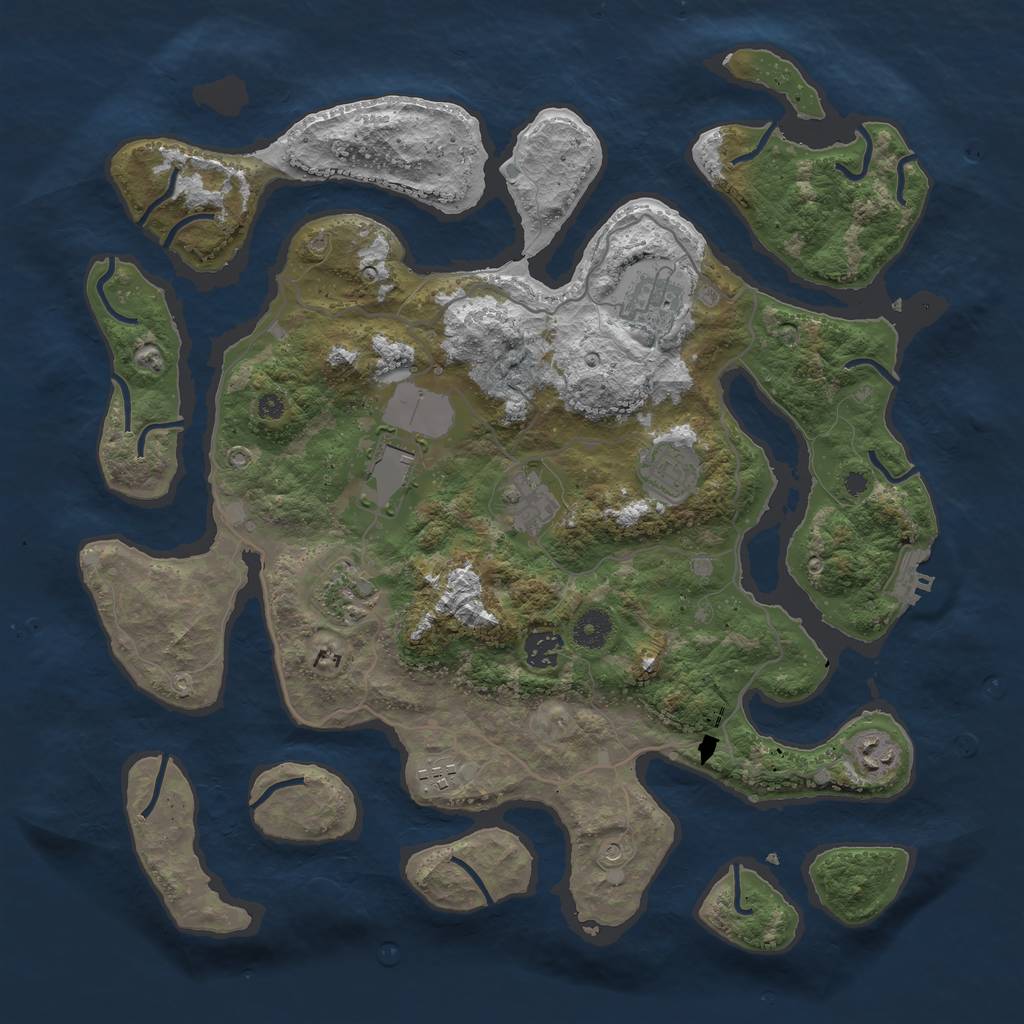 Rust Map: Procedural Map, Size: 4000, Seed: 978943, 12 Monuments