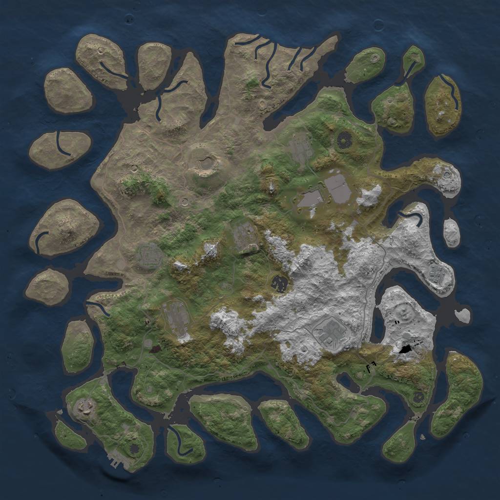 Rust Map: Procedural Map, Size: 4500, Seed: 706095, 14 Monuments