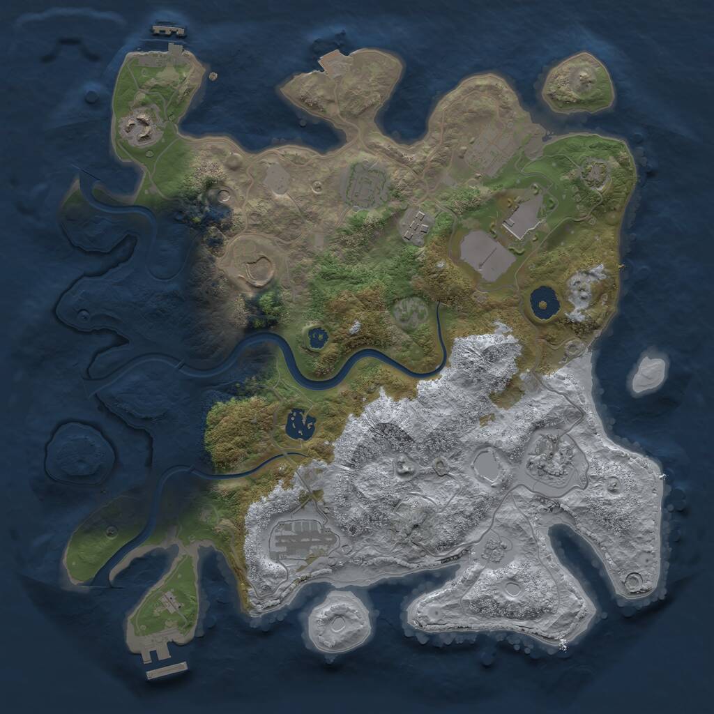Rust Map: Procedural Map, Size: 3500, Seed: 467330, 15 Monuments