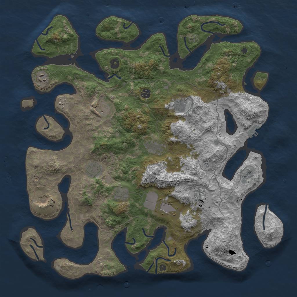 Rust Map: Procedural Map, Size: 4500, Seed: 399696, 15 Monuments