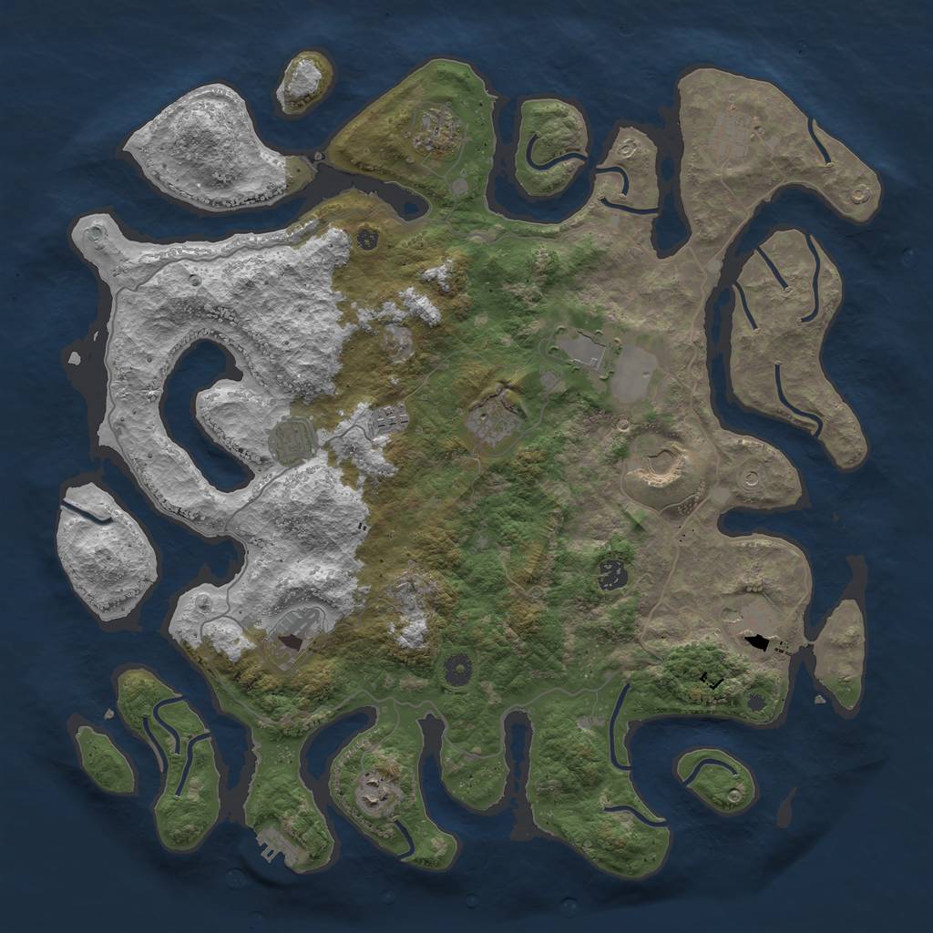 Rust Map: Procedural Map, Size: 4500, Seed: 881678, 15 Monuments