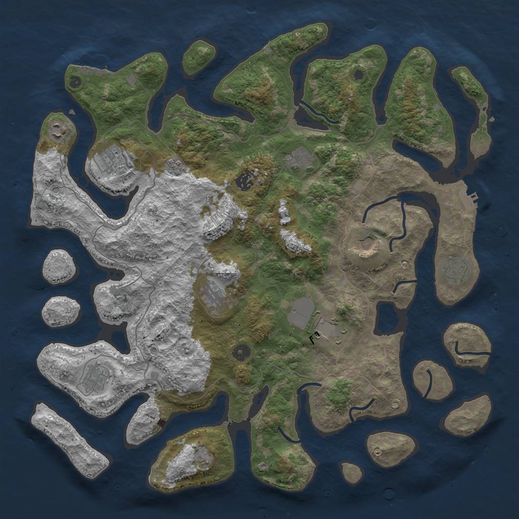 Rust Map: Procedural Map, Size: 4500, Seed: 211023, 15 Monuments