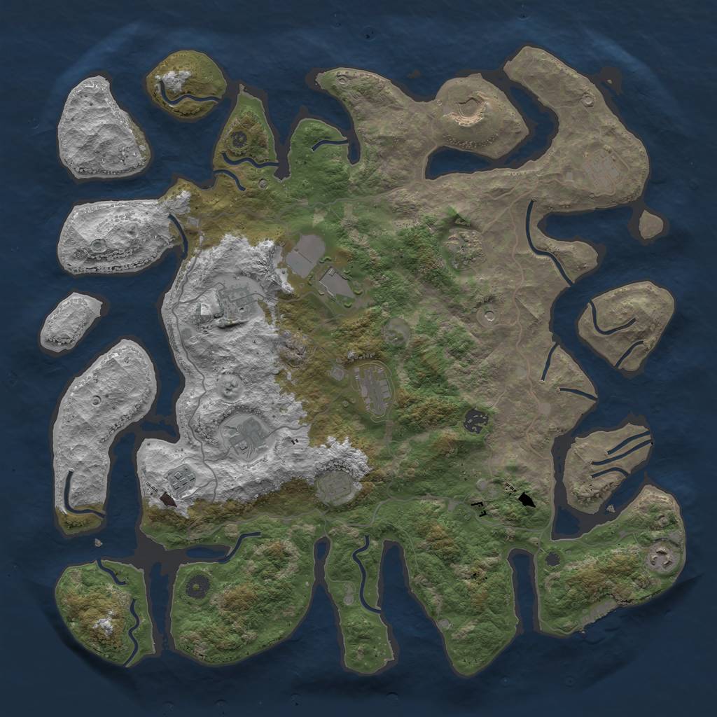 Rust Map: Procedural Map, Size: 4500, Seed: 672220, 15 Monuments