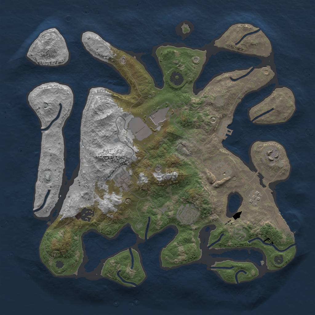 Rust Map: Procedural Map, Size: 3500, Seed: 920944, 12 Monuments