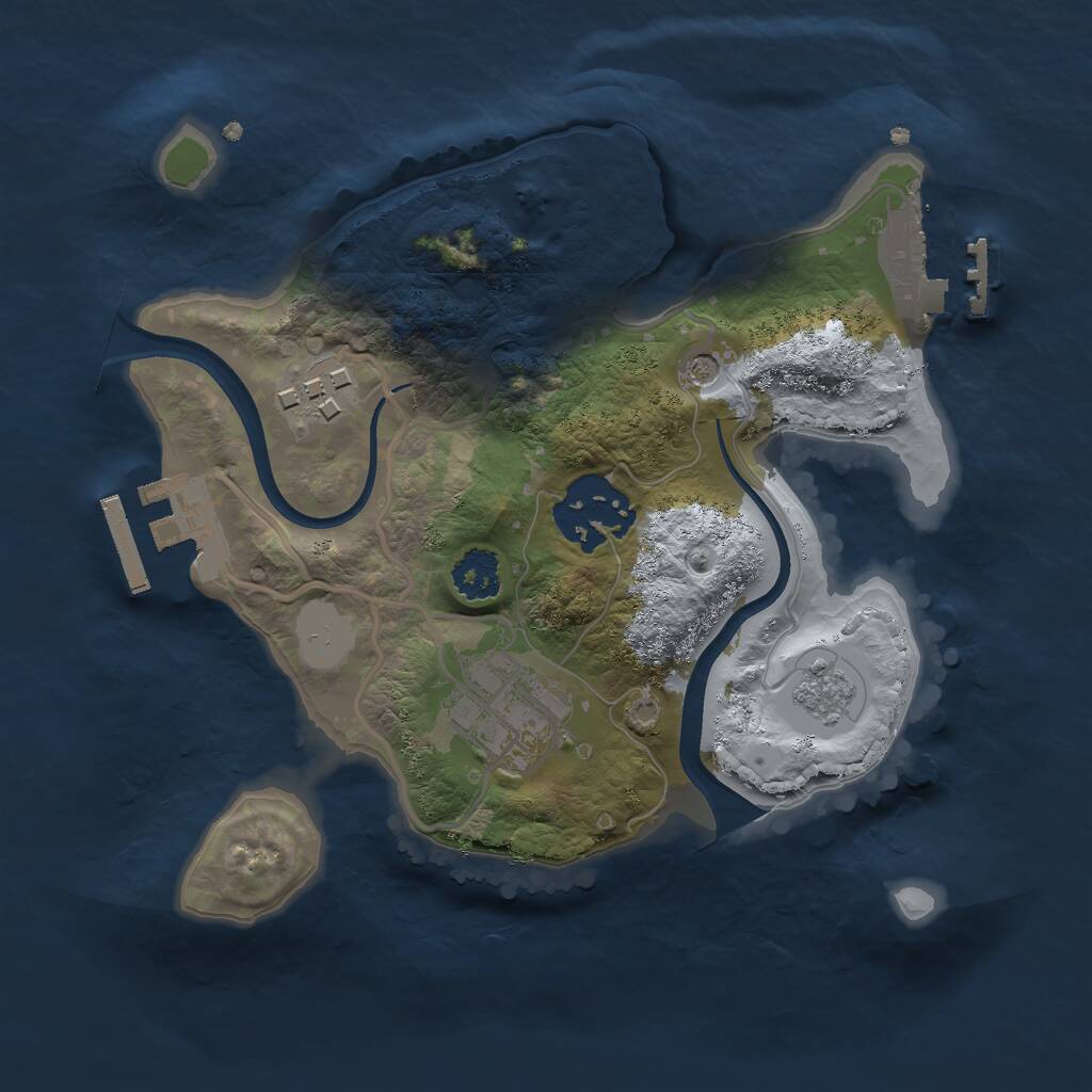 Rust Map: Procedural Map, Size: 2200, Seed: 151, 8 Monuments