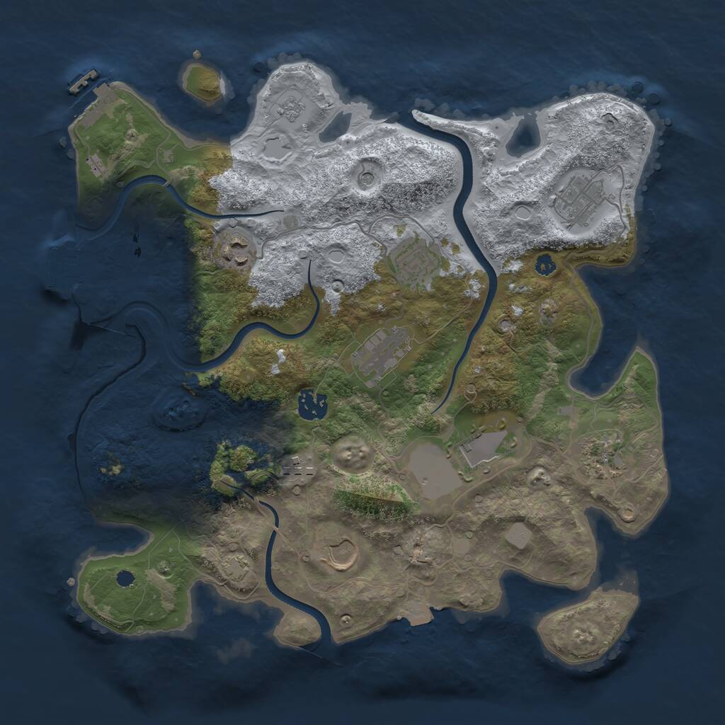 Rust Map: Procedural Map, Size: 3500, Seed: 796280, 15 Monuments