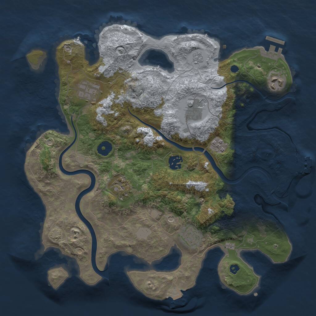 Rust Map: Procedural Map, Size: 3300, Seed: 250621, 13 Monuments