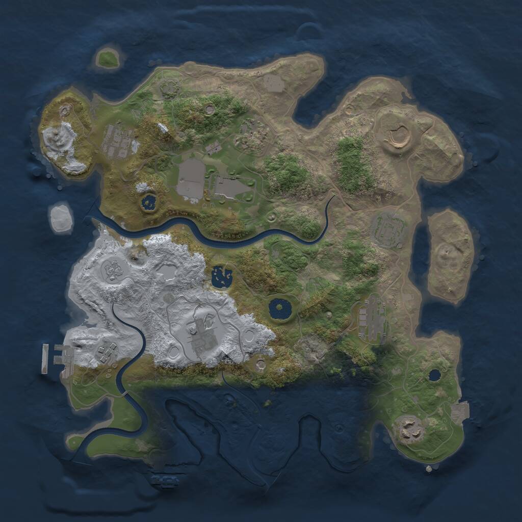 Rust Map: Procedural Map, Size: 3500, Seed: 815123, 16 Monuments