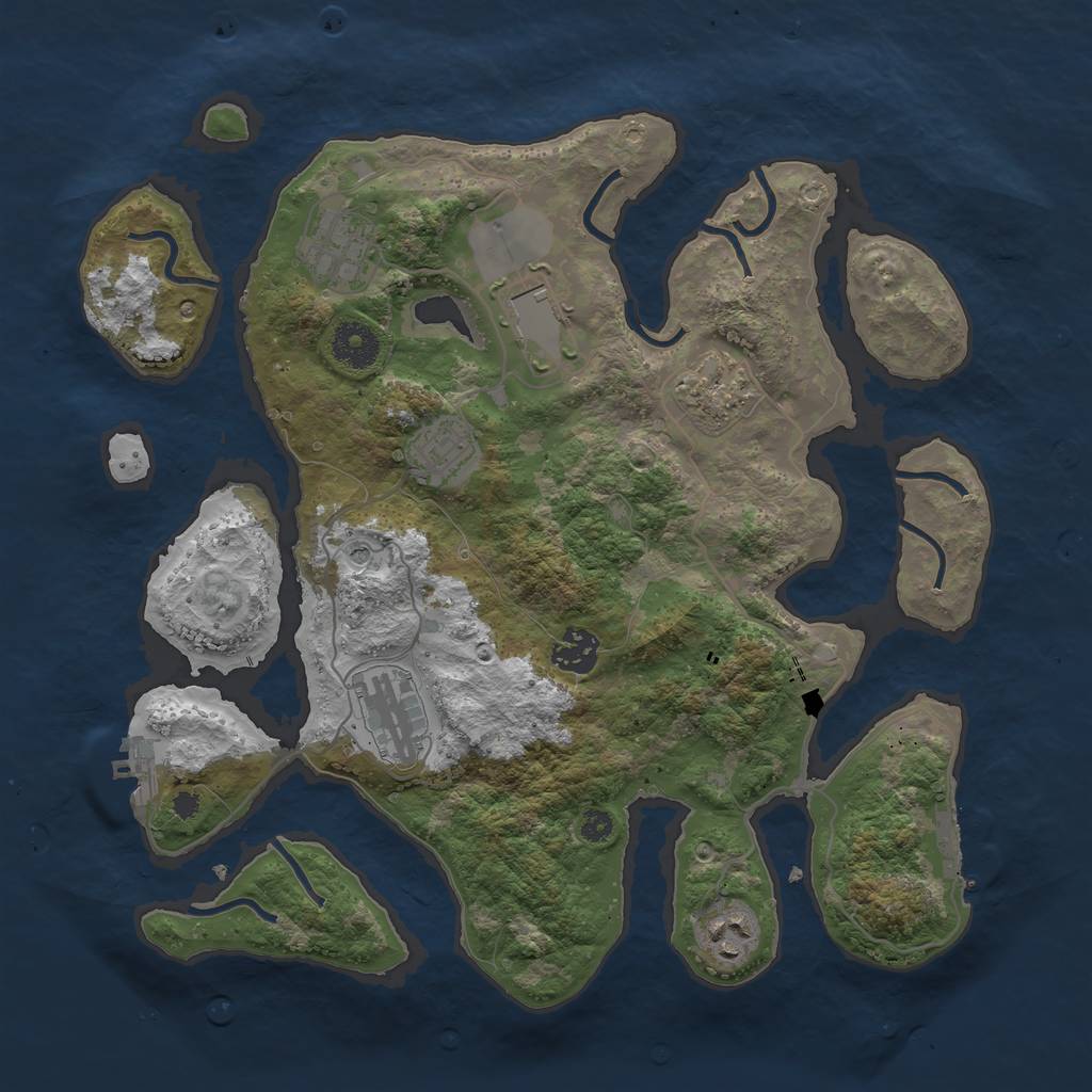 Rust Map: Procedural Map, Size: 3500, Seed: 815123, 12 Monuments