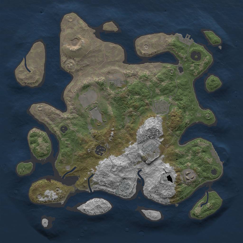 Rust Map: Procedural Map, Size: 3500, Seed: 210528, 13 Monuments