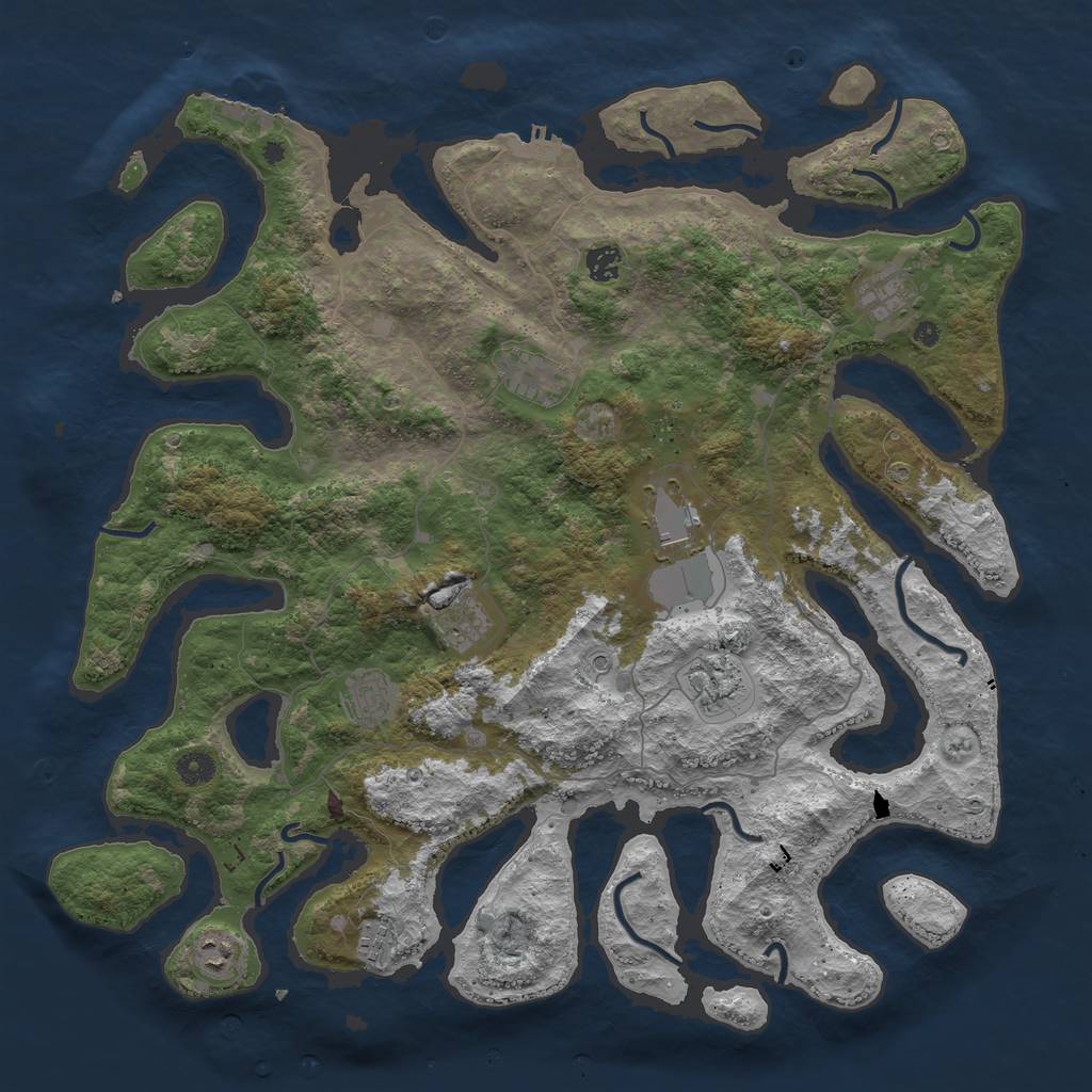 Rust Map: Procedural Map, Size: 4500, Seed: 199680, 14 Monuments