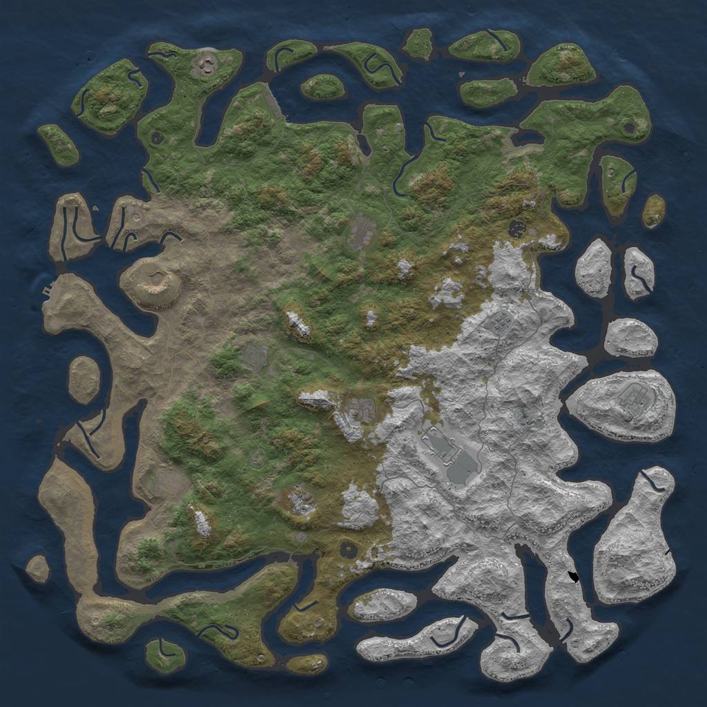 Rust Map: Procedural Map, Size: 6000, Seed: 4200, 16 Monuments