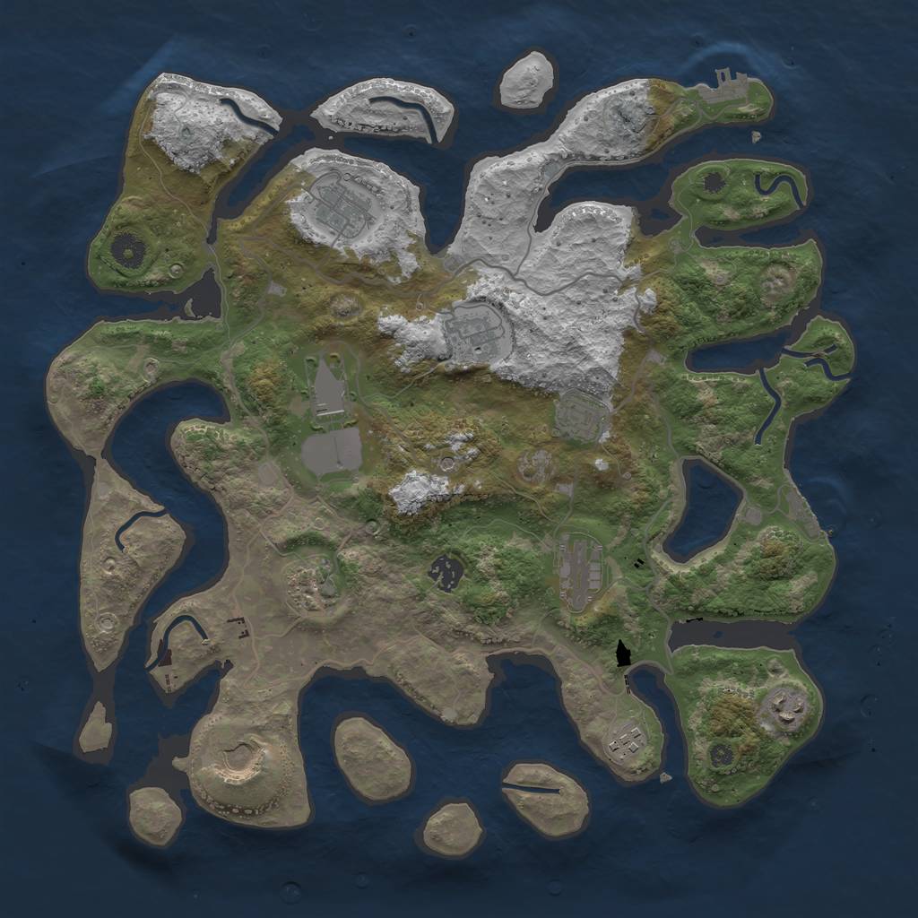 Rust Map: Procedural Map, Size: 4000, Seed: 704846, 15 Monuments