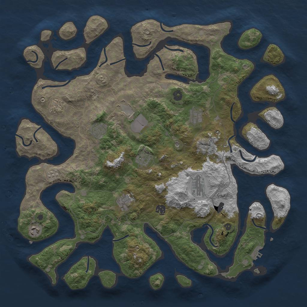 Rust Map: Procedural Map, Size: 4500, Seed: 788089, 14 Monuments