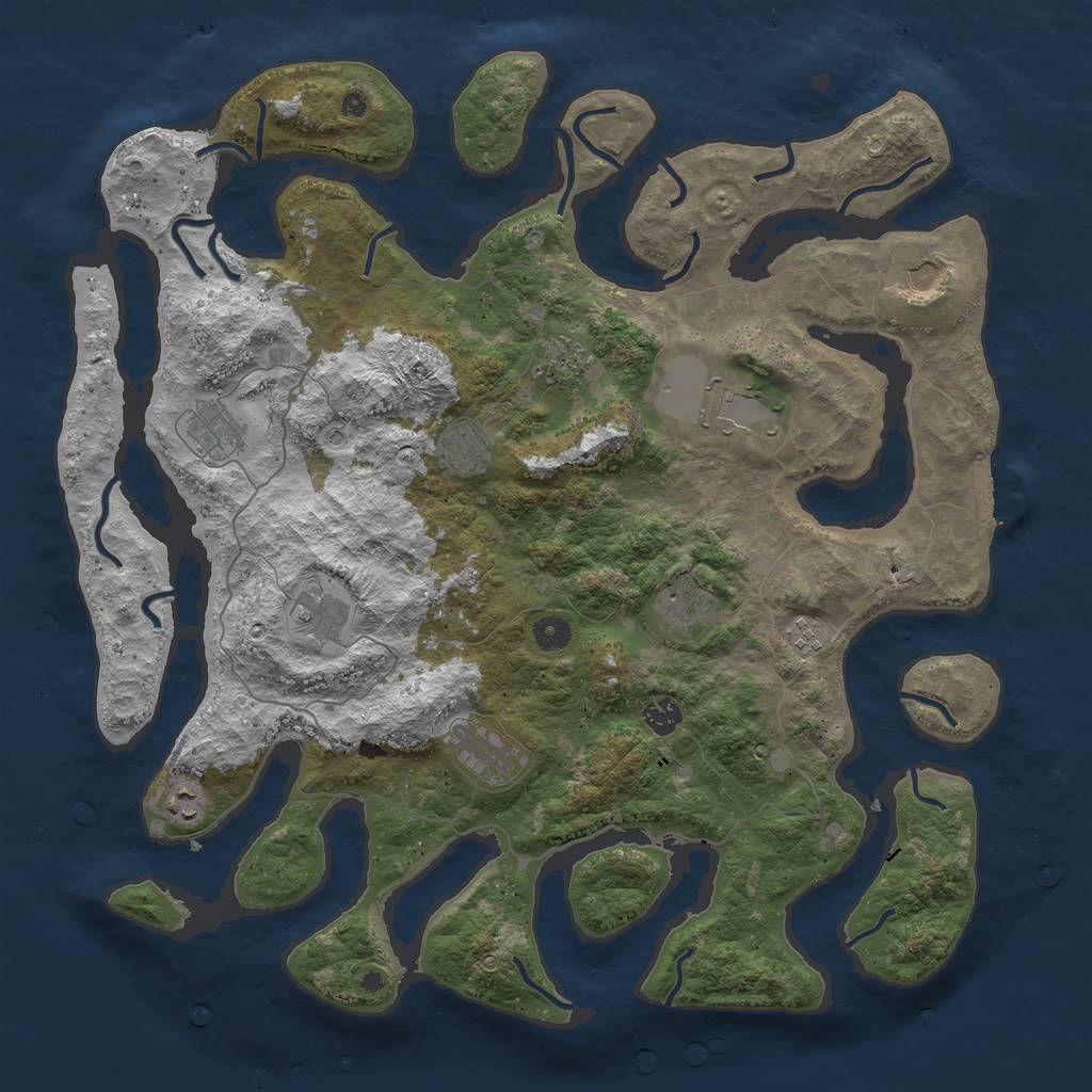 Rust Map: Procedural Map, Size: 4500, Seed: 631726, 15 Monuments