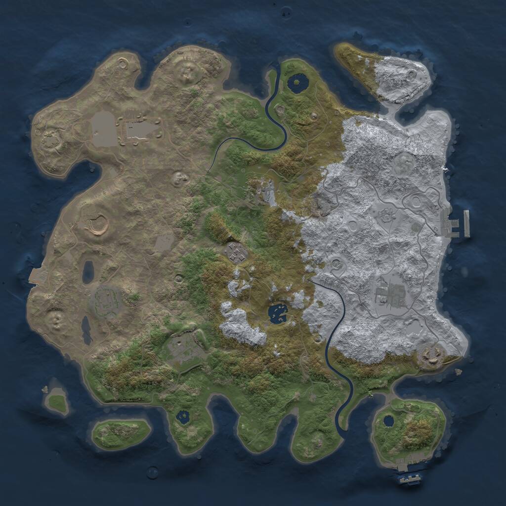 Rust Map: Procedural Map, Size: 3750, Seed: 180035152, 15 Monuments