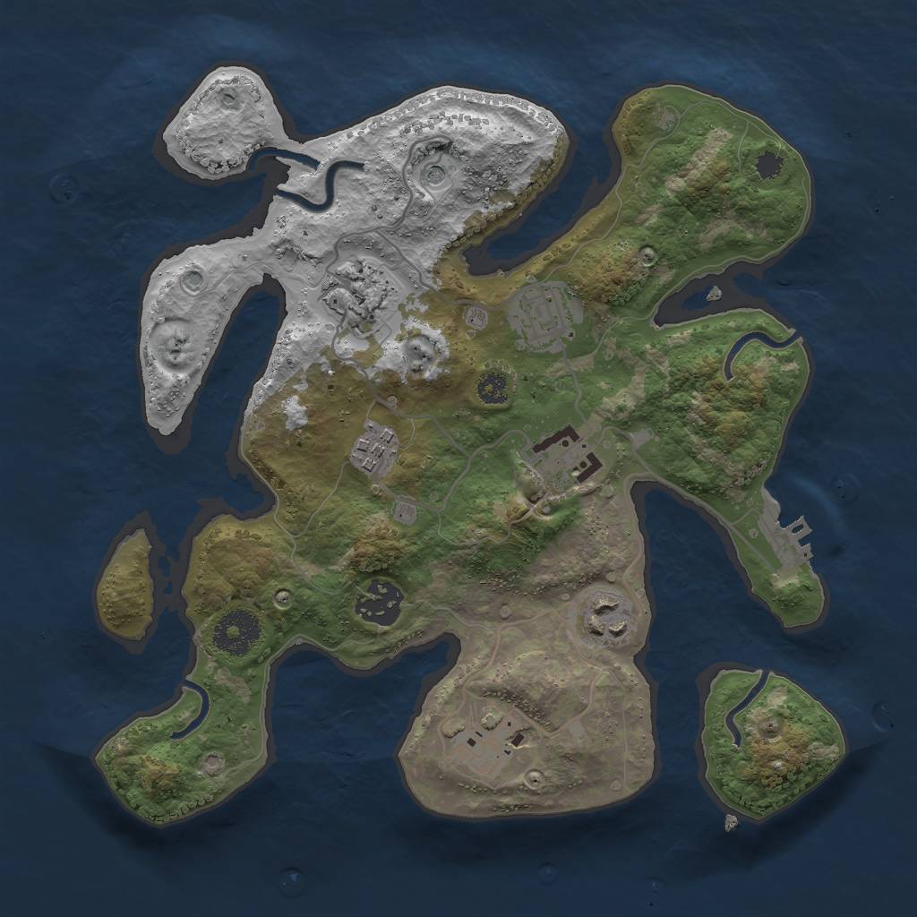 Rust Map: Procedural Map, Size: 3000, Seed: 21408439, 11 Monuments