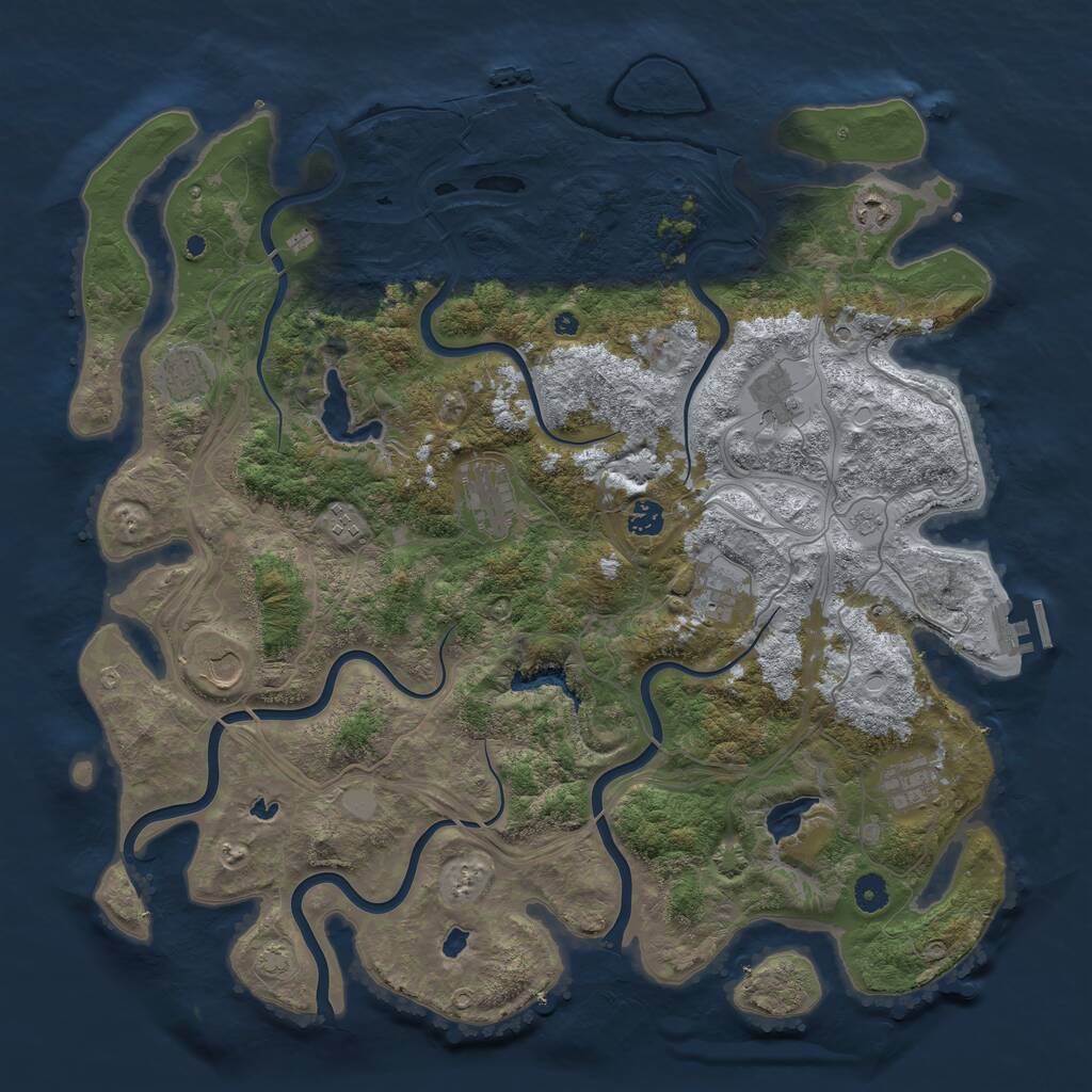 Rust Map: Procedural Map, Size: 4500, Seed: 581885, 15 Monuments