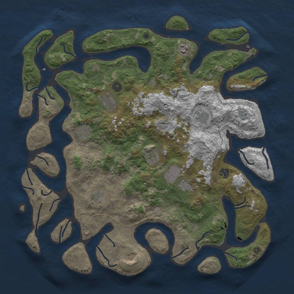 Rust Map: Procedural Map, Size: 4500, Seed: 581885, 13 Monuments