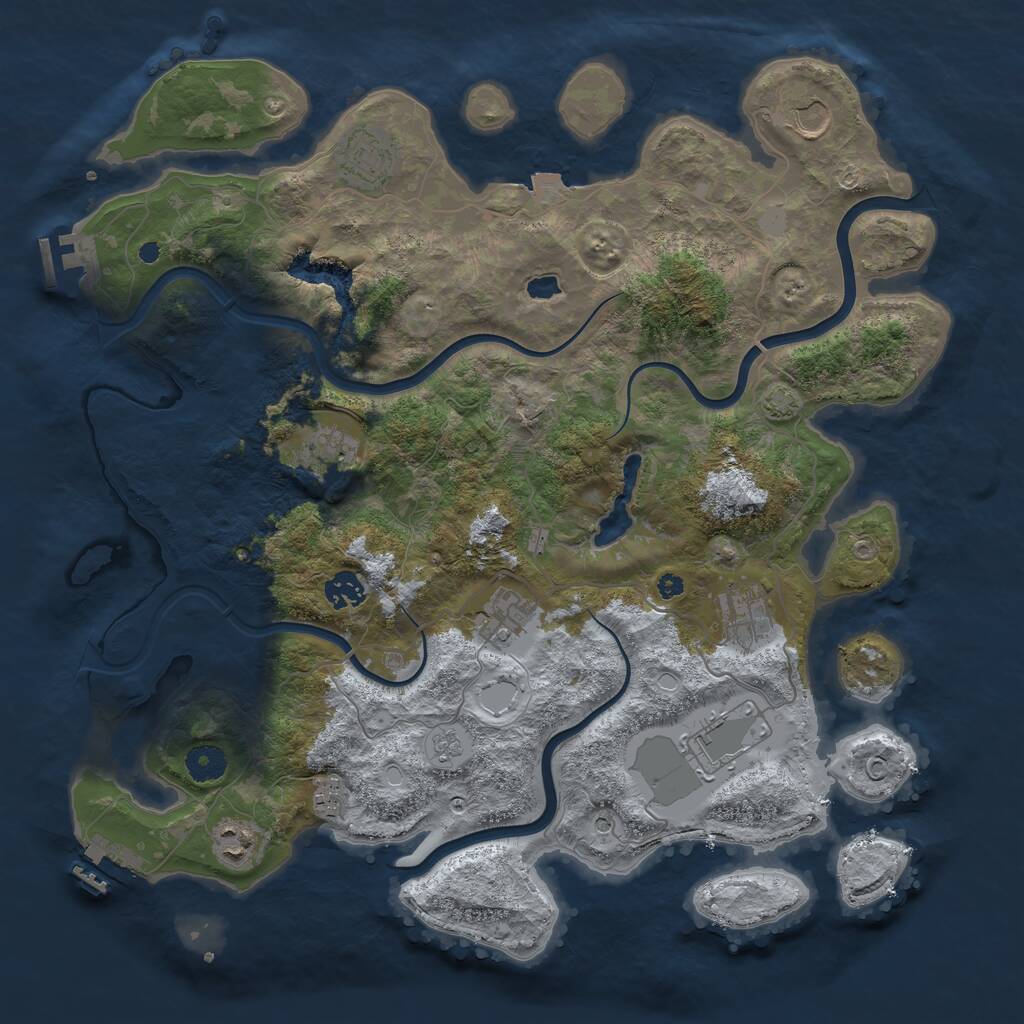 Rust Map: Procedural Map, Size: 4000, Seed: 1925009991, 15 Monuments