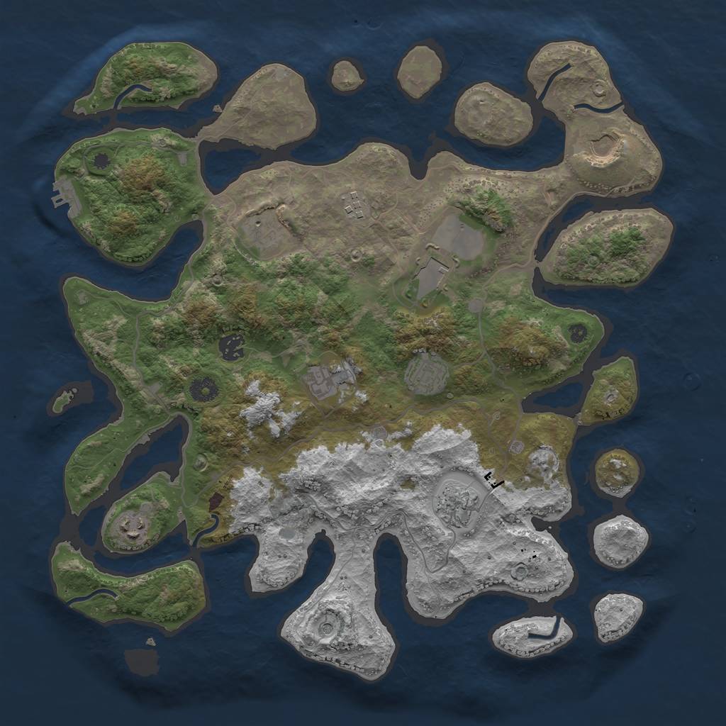 Rust Map: Procedural Map, Size: 4000, Seed: 1925009991, 13 Monuments