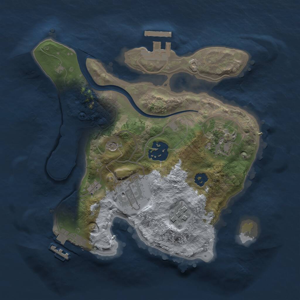 Rust Map: Procedural Map, Size: 2250, Seed: 462615321, 8 Monuments