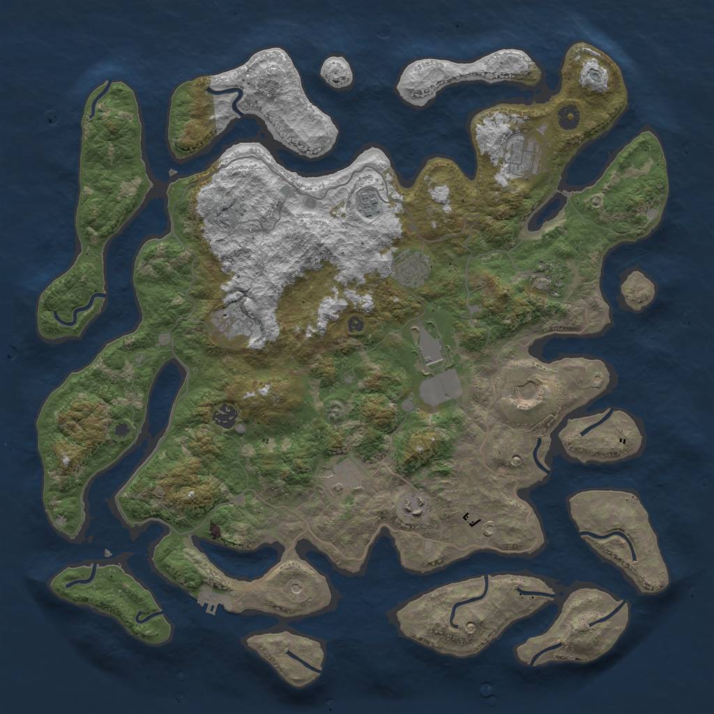 Rust Map: Procedural Map, Size: 4500, Seed: 652666, 14 Monuments