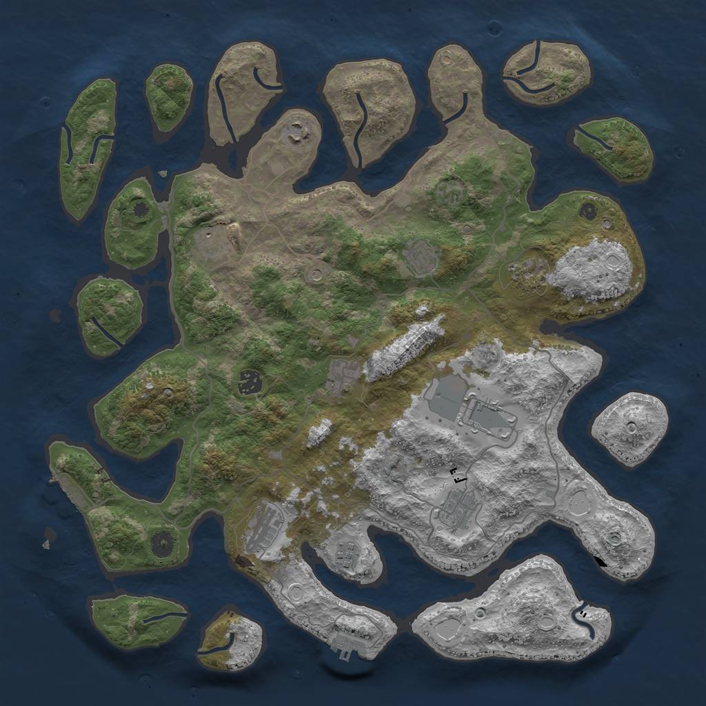 Rust Map: Procedural Map, Size: 4250, Seed: 254353, 21 Monuments