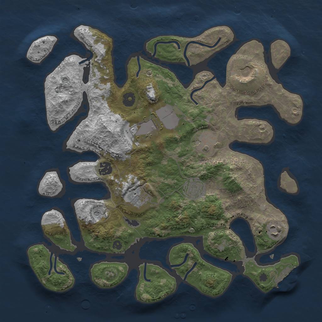 Rust Map: Procedural Map, Size: 3500, Seed: 3466557, 11 Monuments