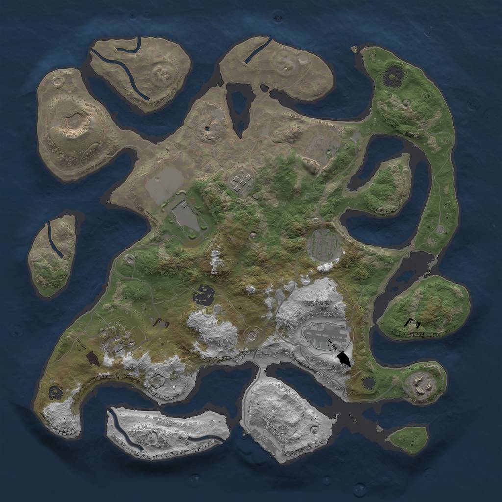 Rust Map: Procedural Map, Size: 3500, Seed: 8782323, 13 Monuments